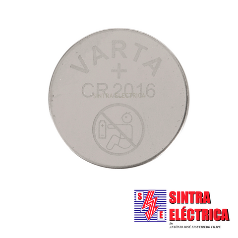 Pilha CR 2016 - 3 V - Lithium - Eletronics / Varta