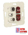 Tomada Mista - R-TV+SA+RJ 45 - Cat 6 - Embeber - 21546 / Efapel