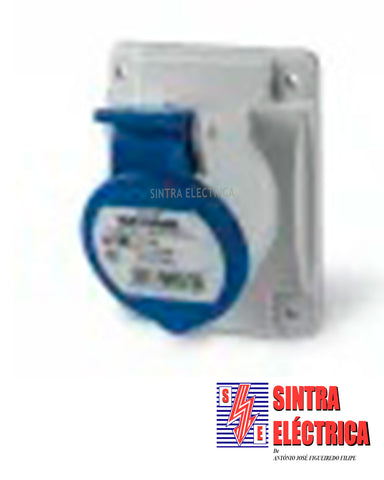 Tomada CEE FÊMEA Encastrar Inclinada - 2P+T / 16 A - IP 44 - 57204 / Schylle
