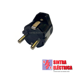 Ficha Macho Schuko - 1102-N - Saida 90º - Preta / Famatel