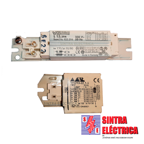 Balastro Ferromagn. - 1x13-2x5/7/8/9 w - L 13.849 / VS