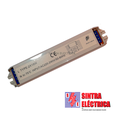 Balastro Electrónico - 2 x 18 w - Lamp. Flout. / DesigLamp