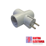 Ficha Tripla Schuko - 3133 - C/ Inter. Porcelana / Tectel