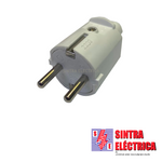 Ficha Borracha Macho Schuko - 6156 - Branco / Cillux