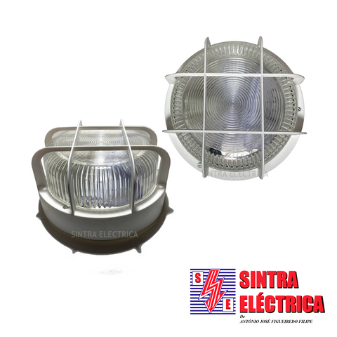 Aplique Redondo - 7200-9 - E 27 - Branco - IP 44 / fenoplást