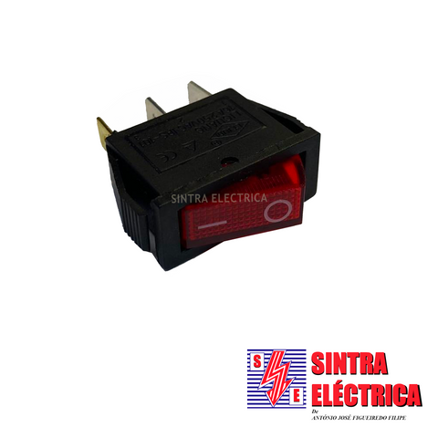 Interruptor Painel Lumin.- O - I  - Tecla estreita vermelho -. I