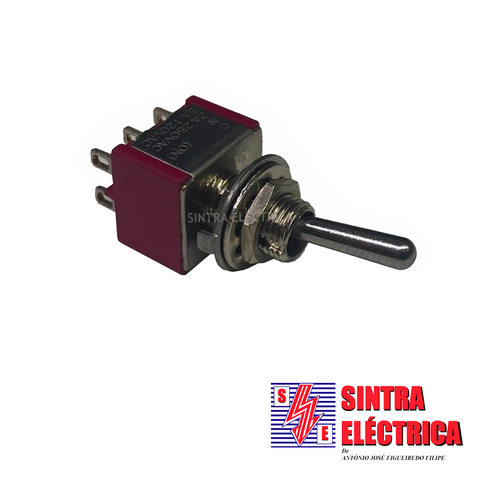 Interruptor Botão Alavanca - KS 502 B - Mini - 250 V- 6 P/ ON -(ON)