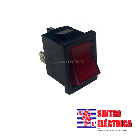 Interruptor Painel Lum.- KWS 130 - 12 v -Tecla Mini- ON-OFF- 3 P-vermelho