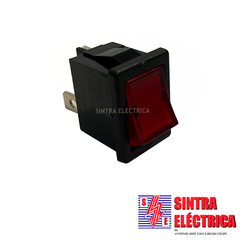 Interruptor Painel - KWS 30 - 250 v - Tecla Mini- 3 p - Vermelho