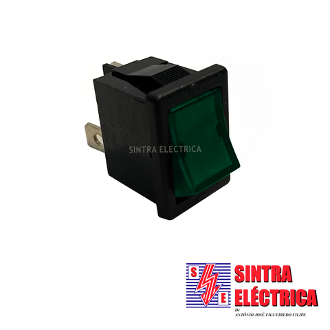 Interruptor Painel - KWS 34 - 250 v - Tecla mini- 3 p - Verde