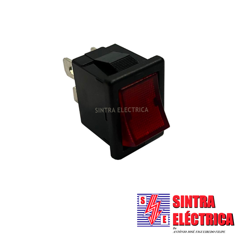 Interruptor Painel Lum.- KWS  40 - 250 v- Tecla Mini-ON-OFF- 4 P-Vermelho