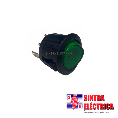 Interruptor Redondo Lumin - KWS 434 - 12 v - ON-OFF - 3 p - verde