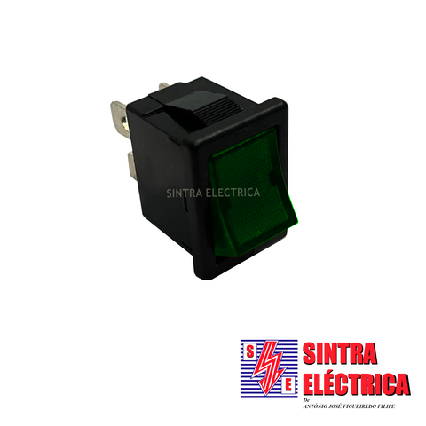 Interruptor Painel Lum.- KWS  44 - 250 v -Tecla Mini- ON-OFF-4 P-Verde